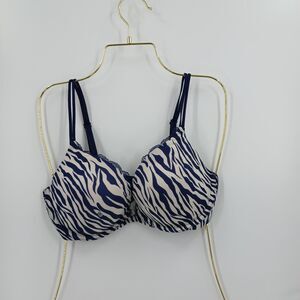 Womens victoria's secret size 36D navy blue zebra print very sexy push up bra